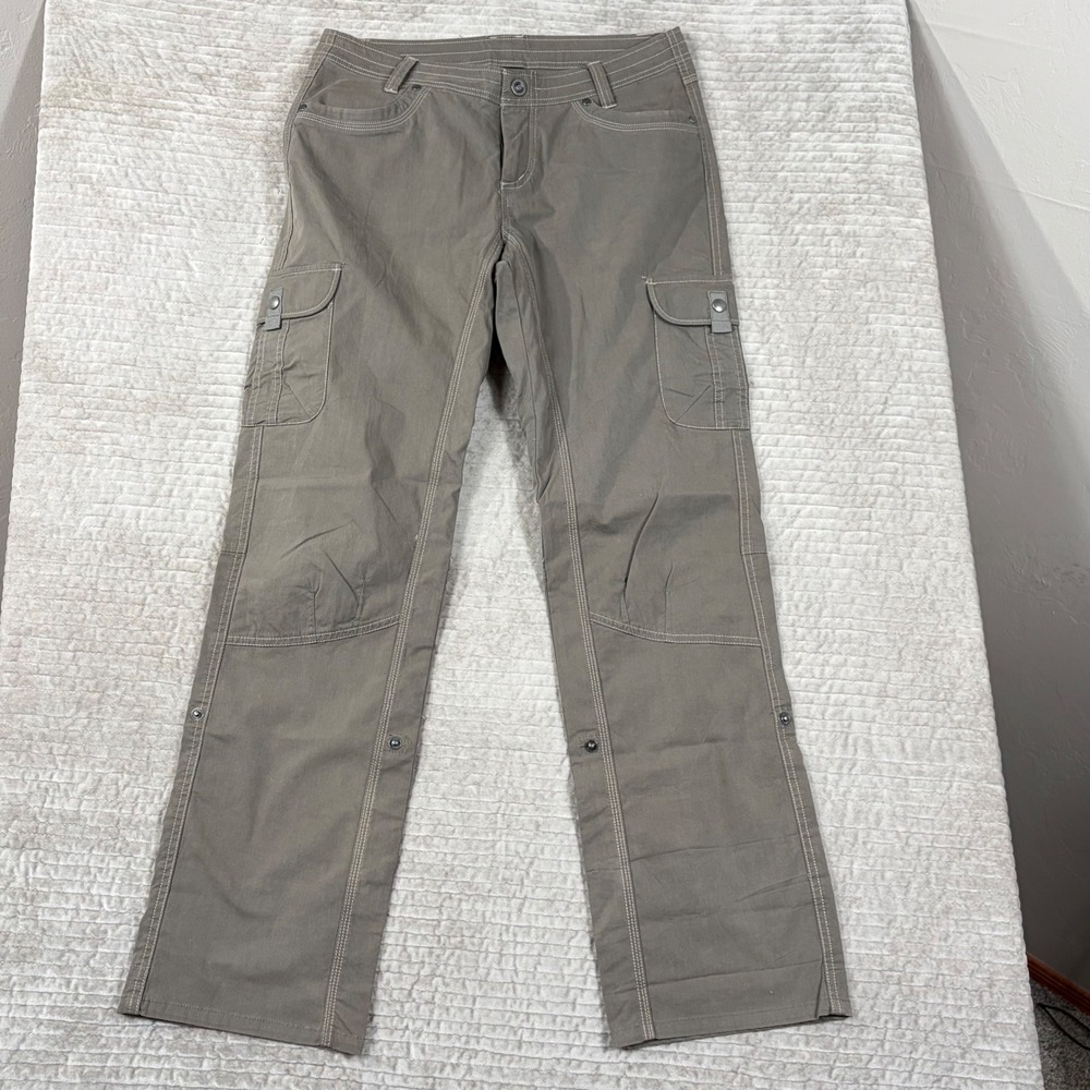 Kuhl Womens Cargo Pants Gray Brown Hiking Outdoor Straight Leg Size 10 Reg